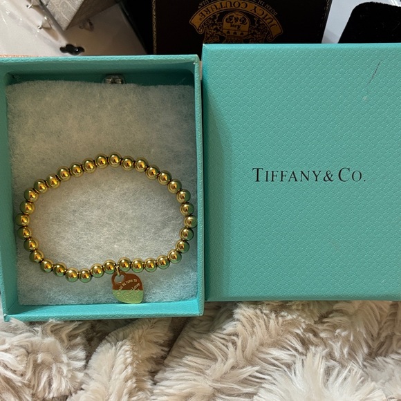 Tiffany & Co. Gold Beaded Bracelet with Heart Charm - Picture 2 of 5